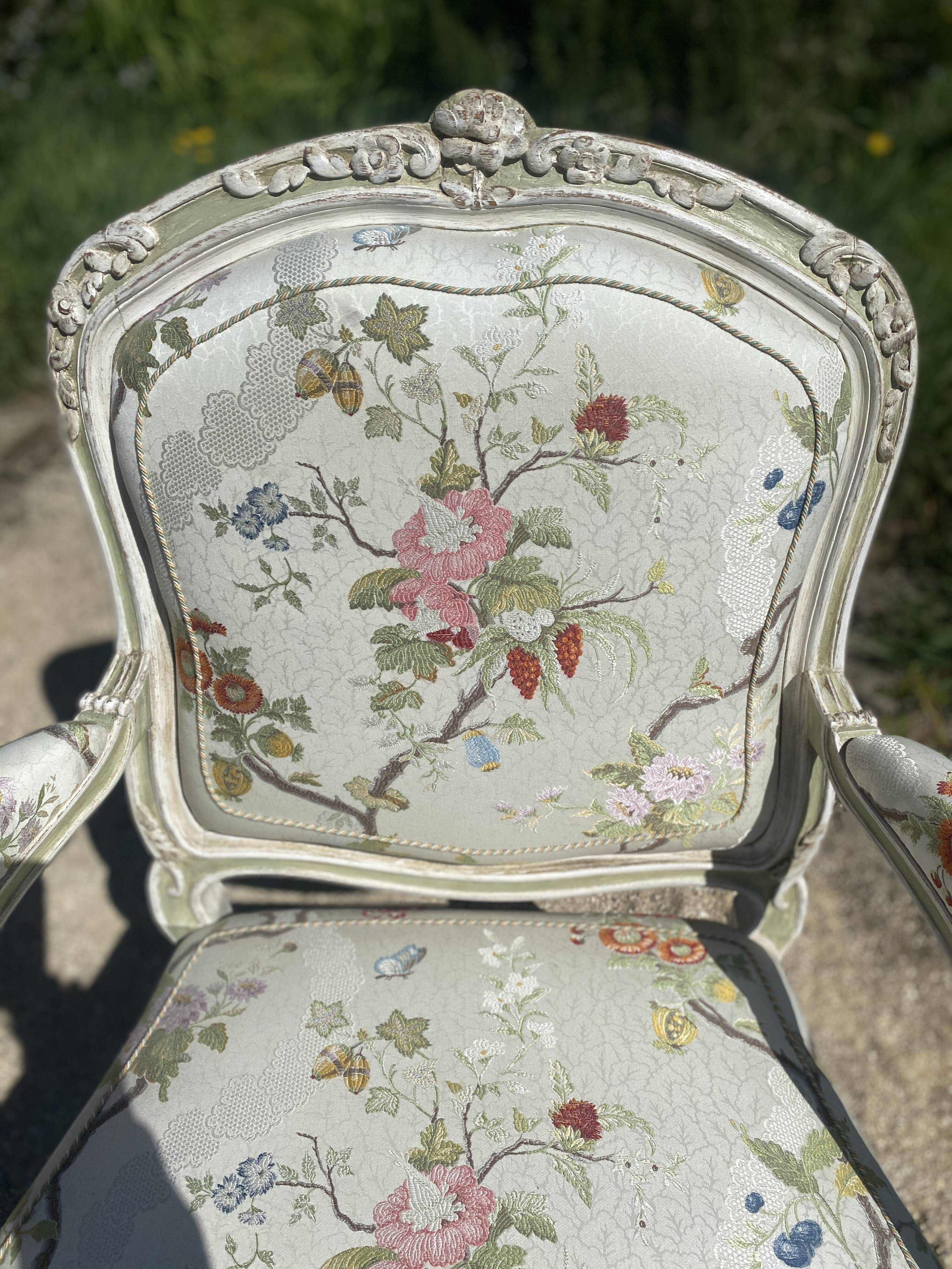 flowered bnac armchair