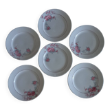 Set of 6 Saint-Amand and Hamage plates, Thalie model