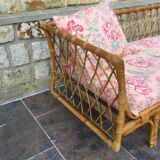1950s rattan chaise longue sofa
