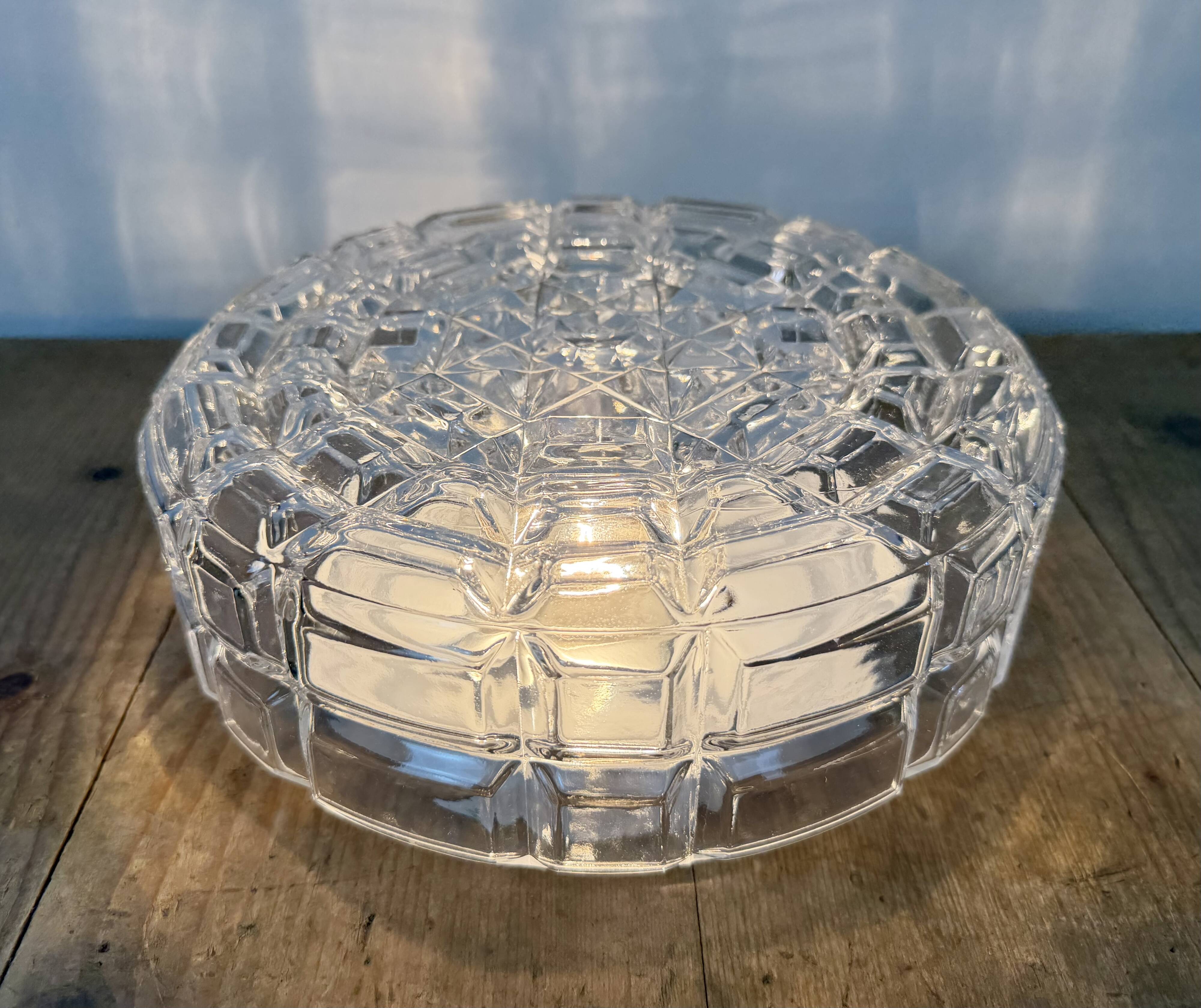 Vintage Glass Wall or Ceiling Light, 1970s