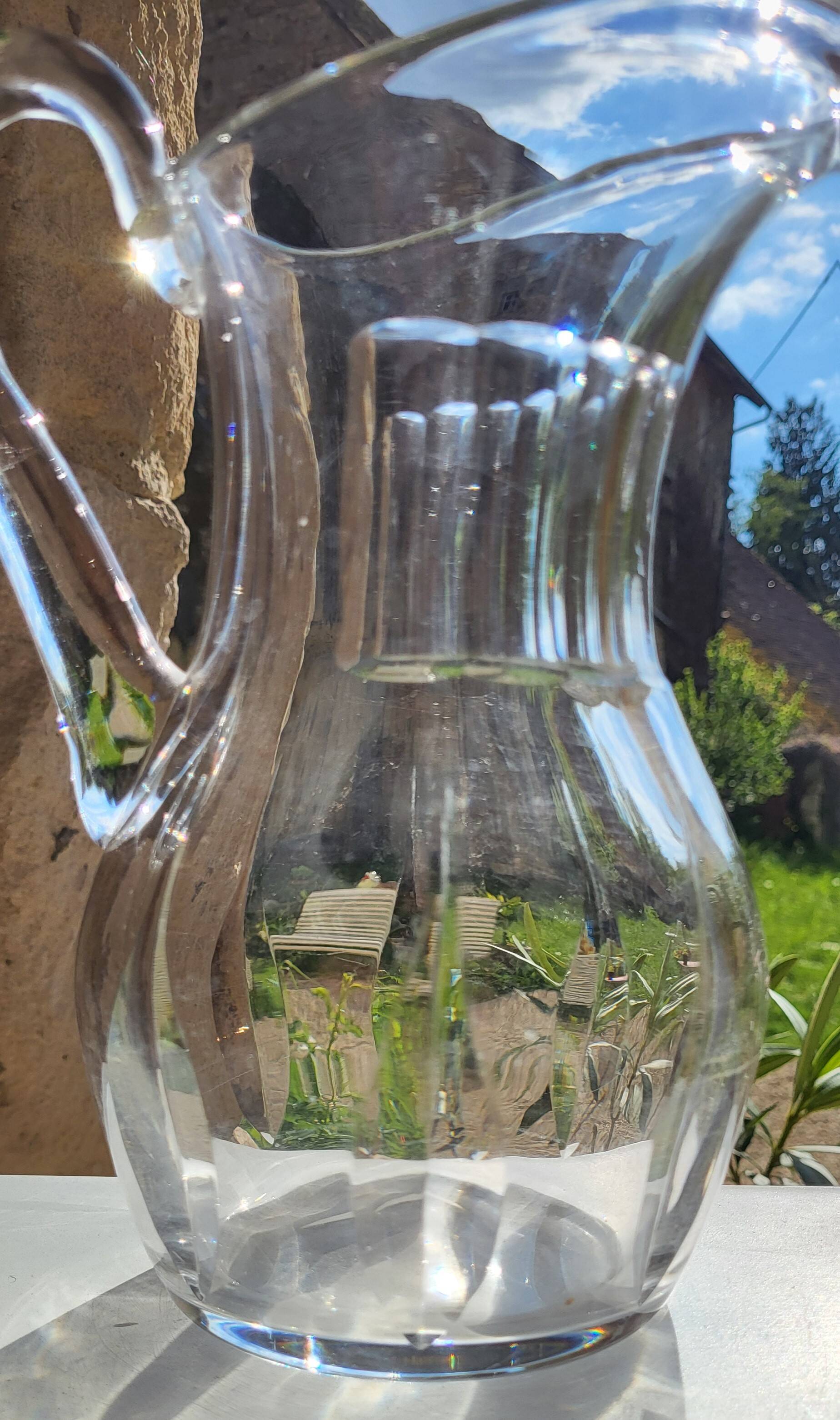 Crystal pitcher from Saint Louis, Cerdagne model.