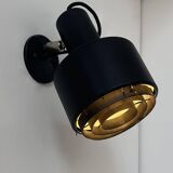 Pair of vintage Louis Poulsen wall lights, black lacquered metal, Denmark 1970s
