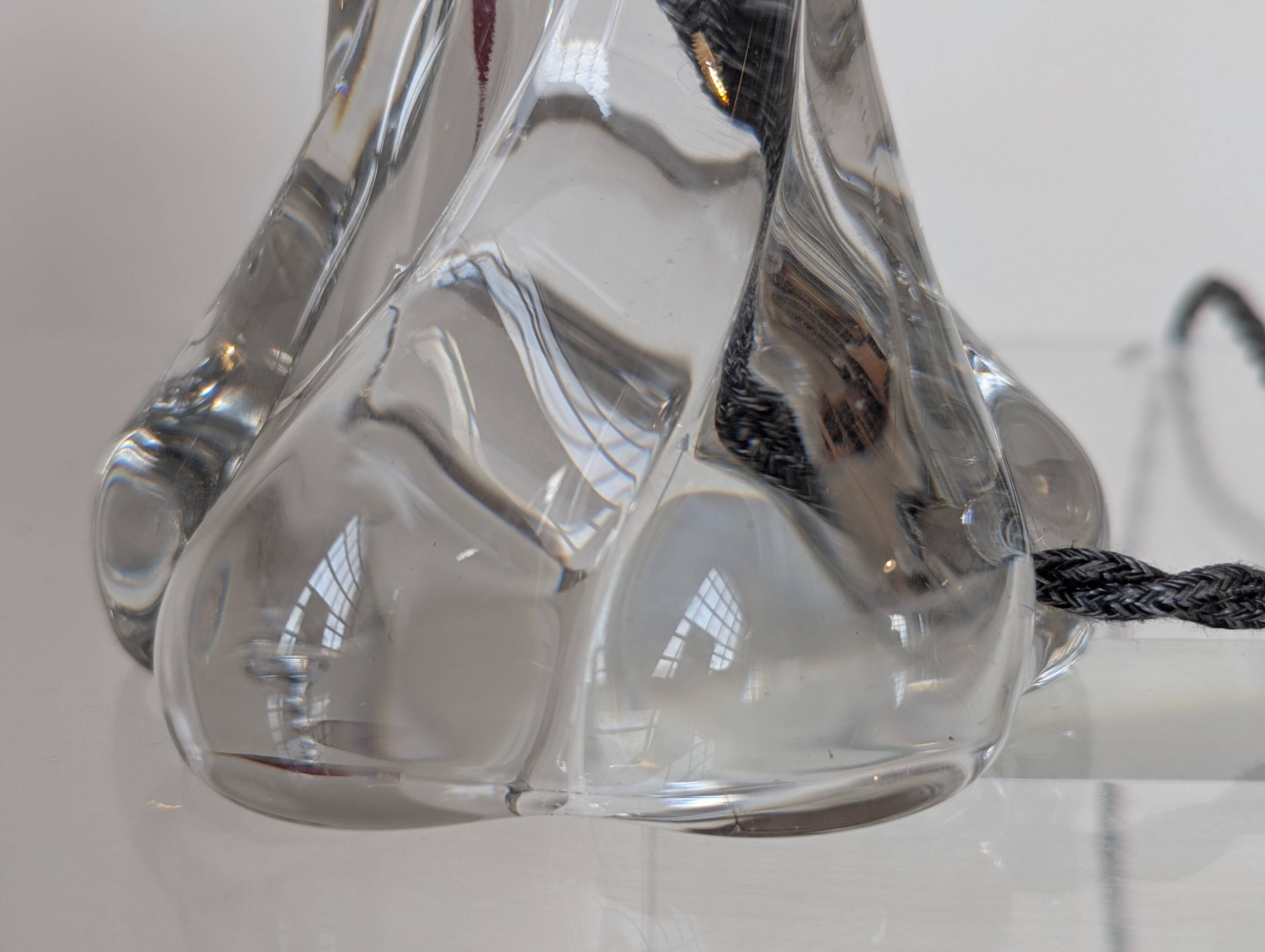 Pair of crystal bedside lamps