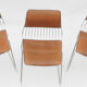 Suite of 3 chrome metal chairs