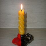 Red and black Vallauris candle holder
