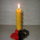 Red and black Vallauris candle holder