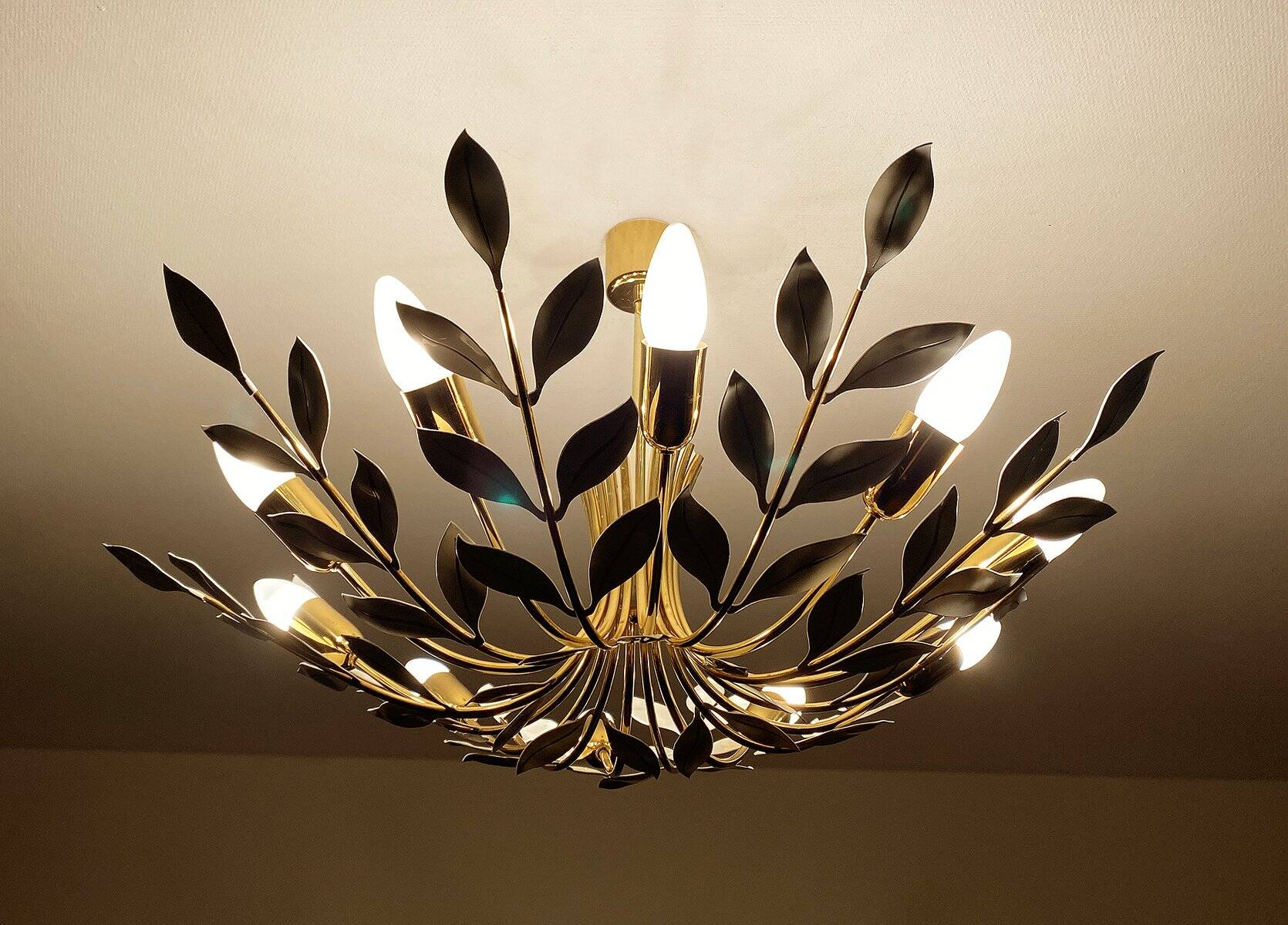 Large vintage pendant light from Vereinigte Werstaetten, 1950s