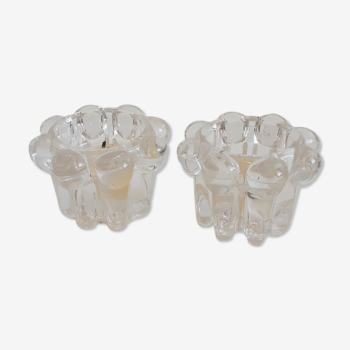 DuO of Reims glass candle holders