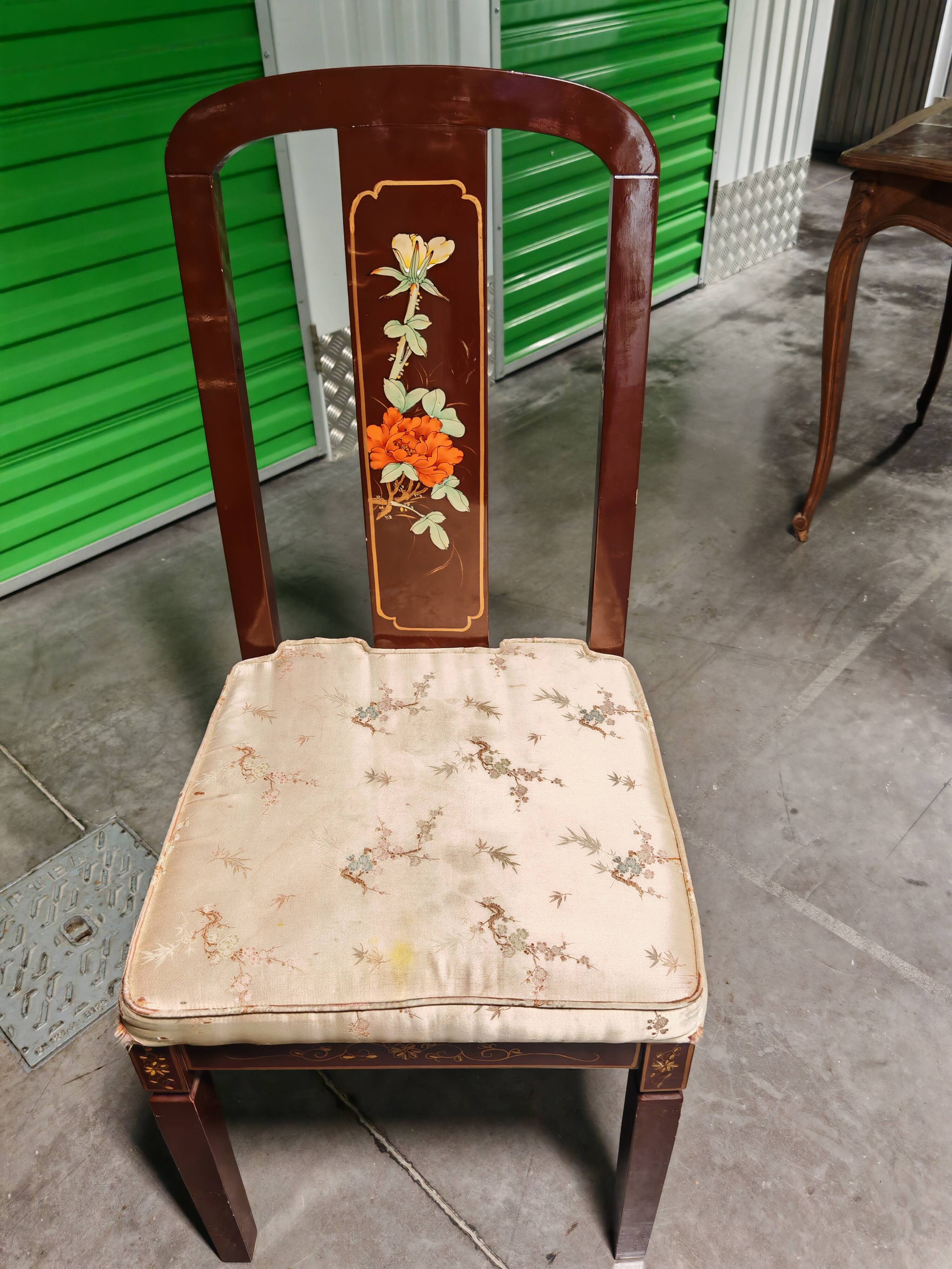 Chinese table with the vintage chair.