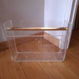David Lange plexiglass magazine rack for Roche Bobois