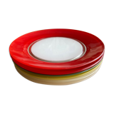 Set of 6 colored glass plates