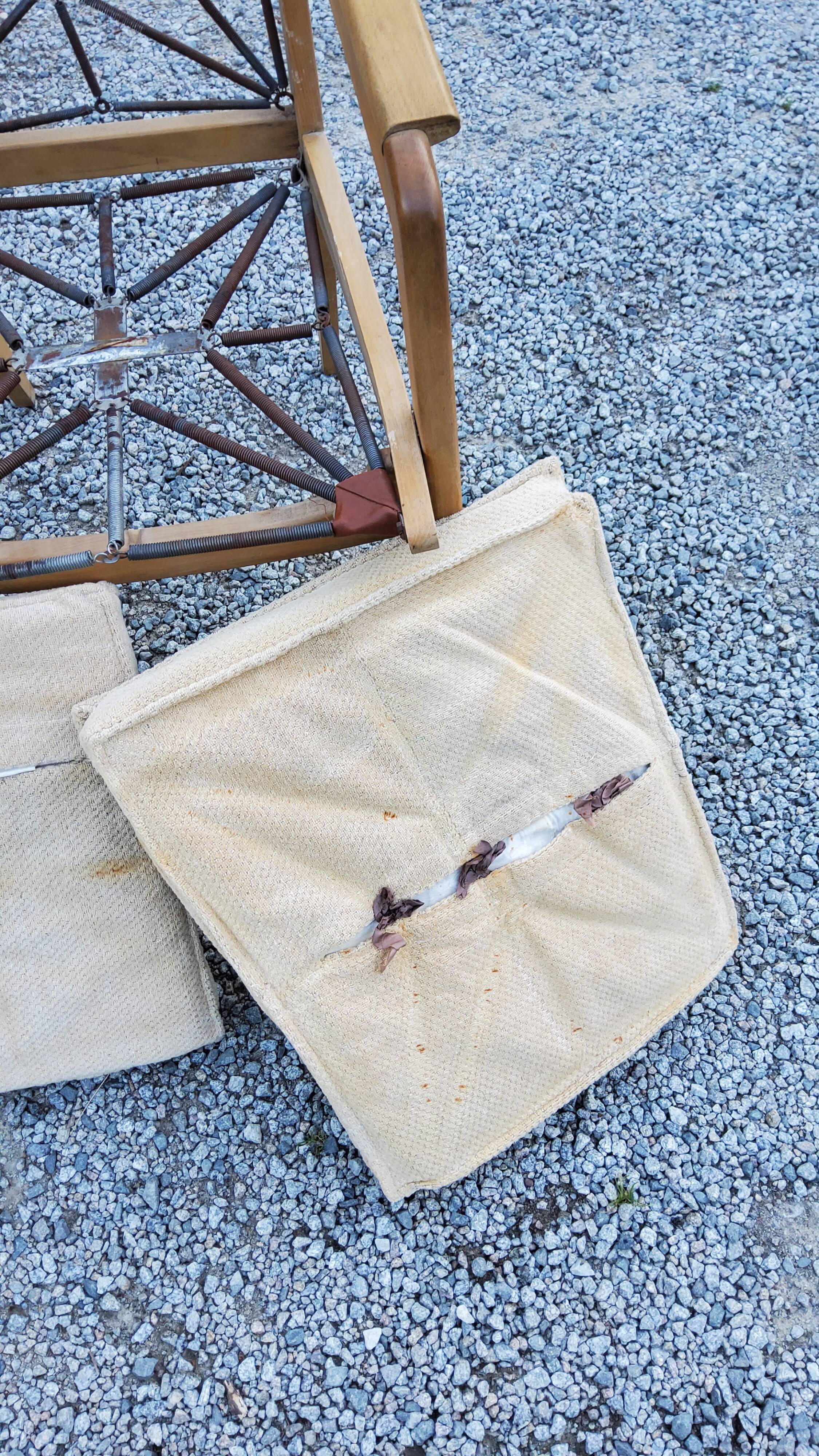 Pair of armchairs from the 50s free-span in blond beech