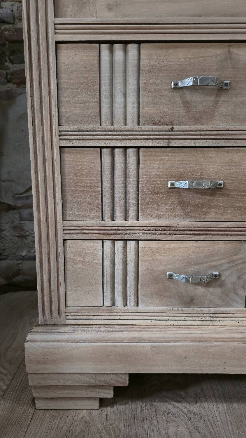 Large Art Deco oak wardrobe, restored