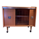 Vintage 1960s bar cabinet, Scandinavian style, on wheels.
