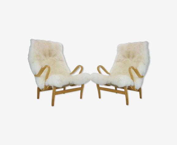 Paire de fauteuils « Pernilla » de Bruno Mathsson pour Dux, 1969, Suède