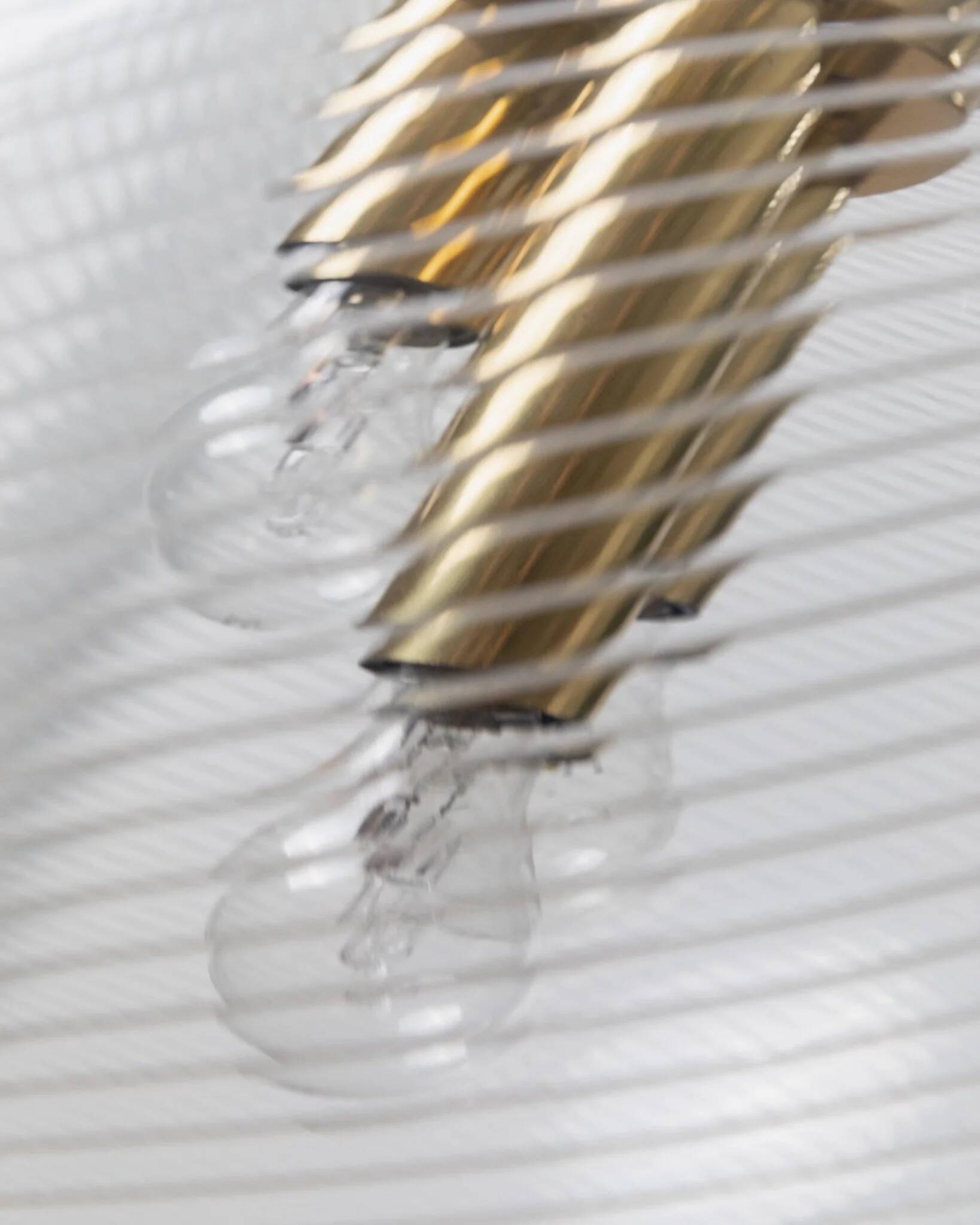 XXL Transparent Murano Glass Globe Lamp with Gold Metal Hardware, 3-Bulb Italian 1960s Vintage Pendant