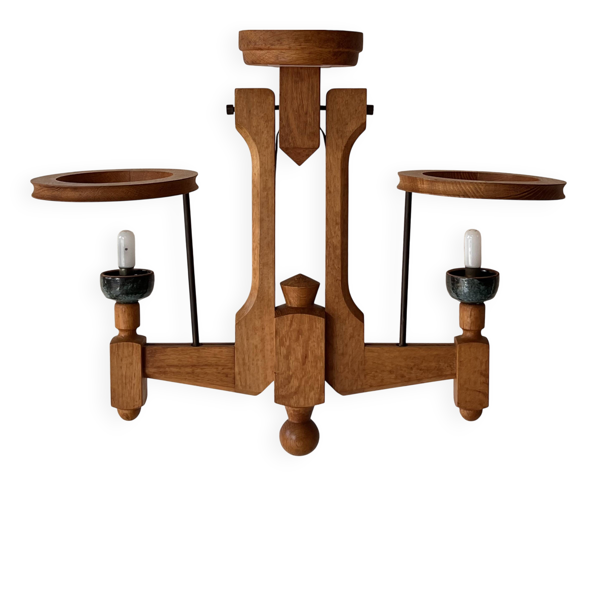 Two-light chandelier by Guillerme and Chambron for "Your House", France 60s.