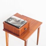 Vintage bedside table. Varnished wood. France, 1960s.