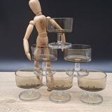 Set of 6 Cavalier Sweden Luminarc smoked champagne glasses