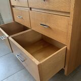 Large vintage 6-drawer chest of drawers from the 50s in oak.