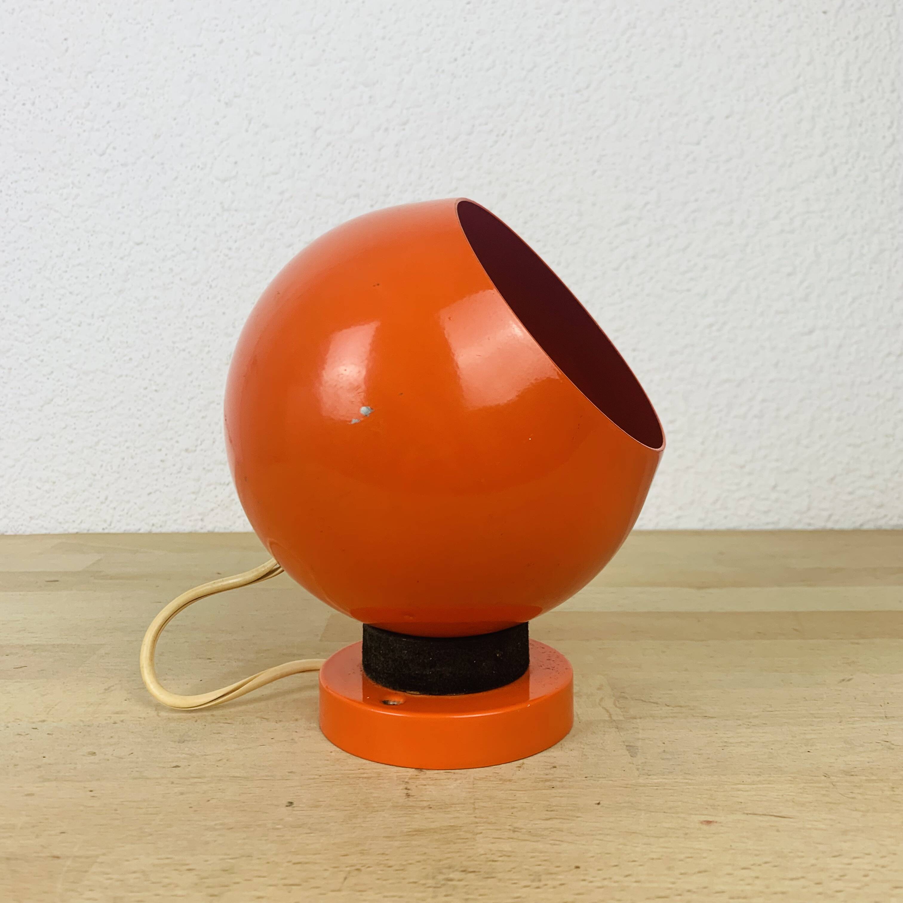 Eyeball space age orange 70's wall light