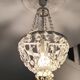 Lustre montgolfière à pampilles de cristal , ancien