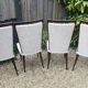 Set of 4 Vintage Mid-Century Modern Chairs with Tapered Legs and Metal Sabers -