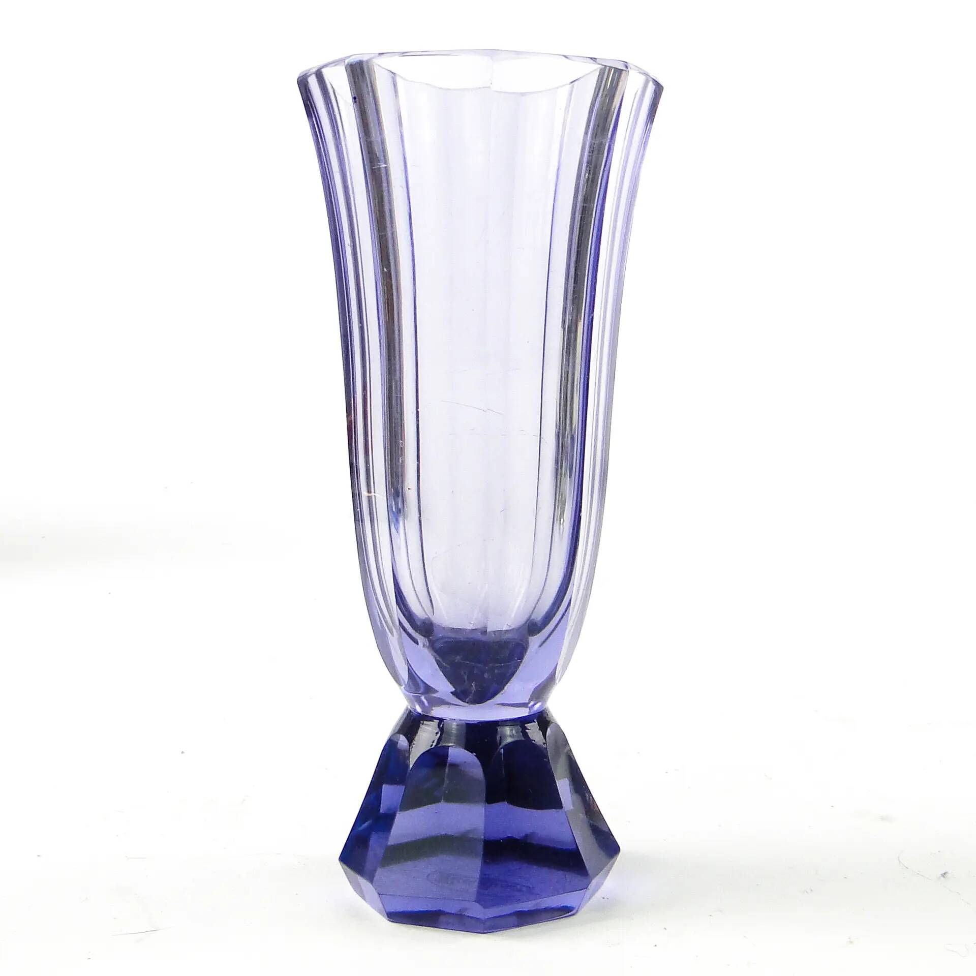Art Deco vase, crystal, Moser, Czechoslovakia, 1930s