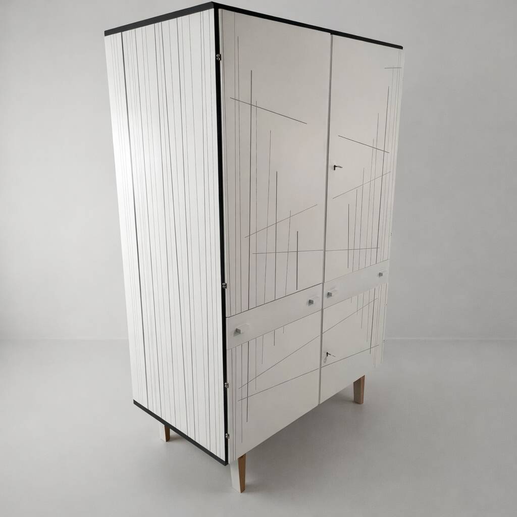 Vintage wardrobe in ash by Francisek Mezulanik, 1970.