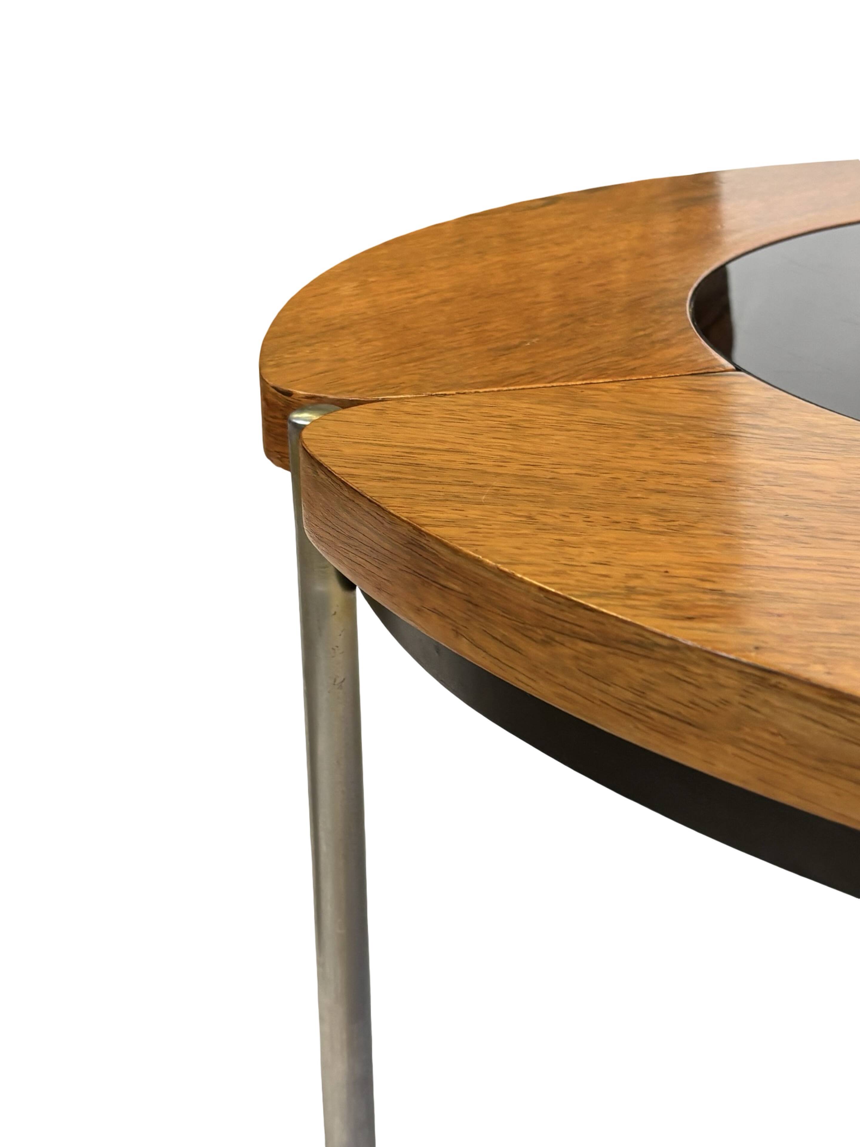 Vintage rosewood coffee table with glass, Denmark, 70s design