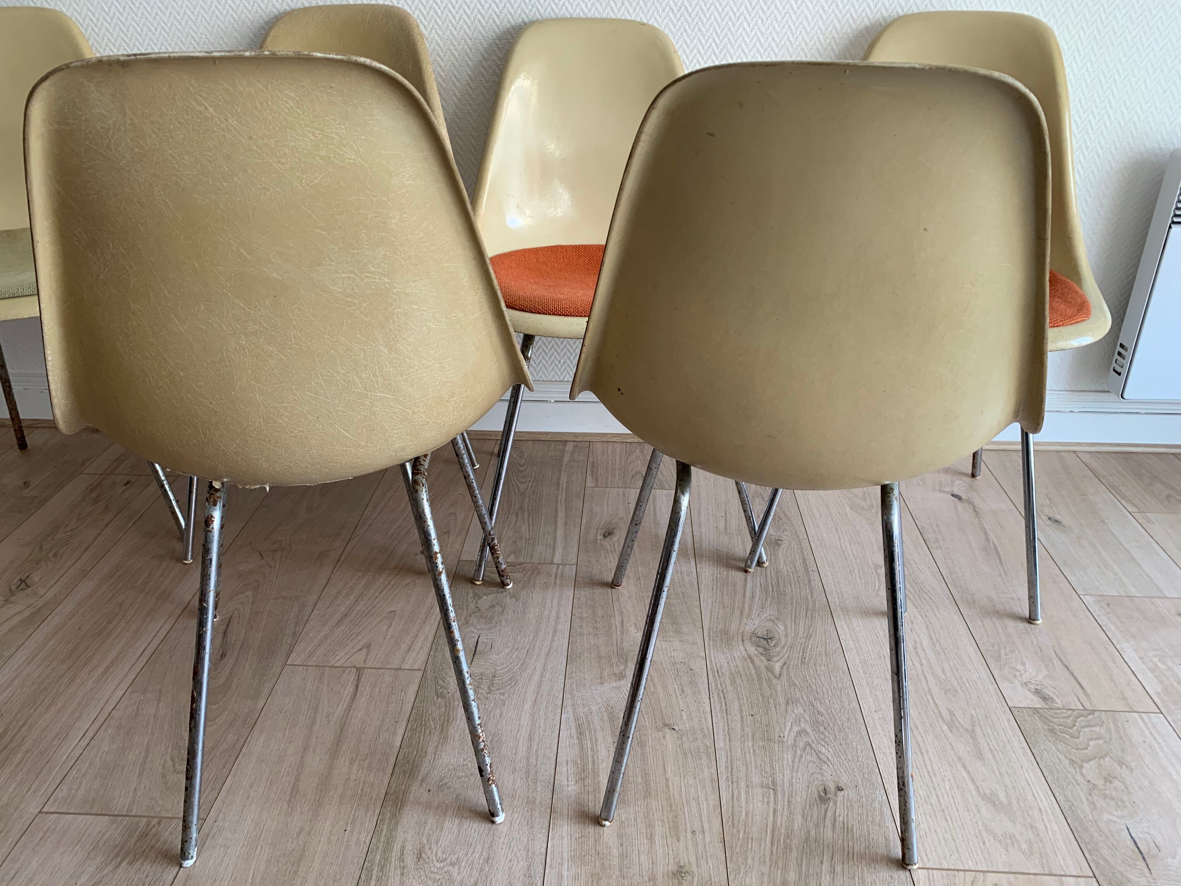 Suite of 6 DSX Charles & Ray Eames Chairs for Herman Miller