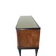 Commode en acajou plaqué avec plateau en verre vert, années 1950