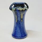 Antique Art Deco Blue Flemmé Stoneware Vase