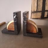 Art deco marble bookends