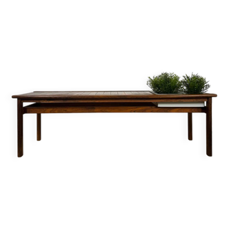 Mid-Century rosewood bench with plant stand – Scandinavian design