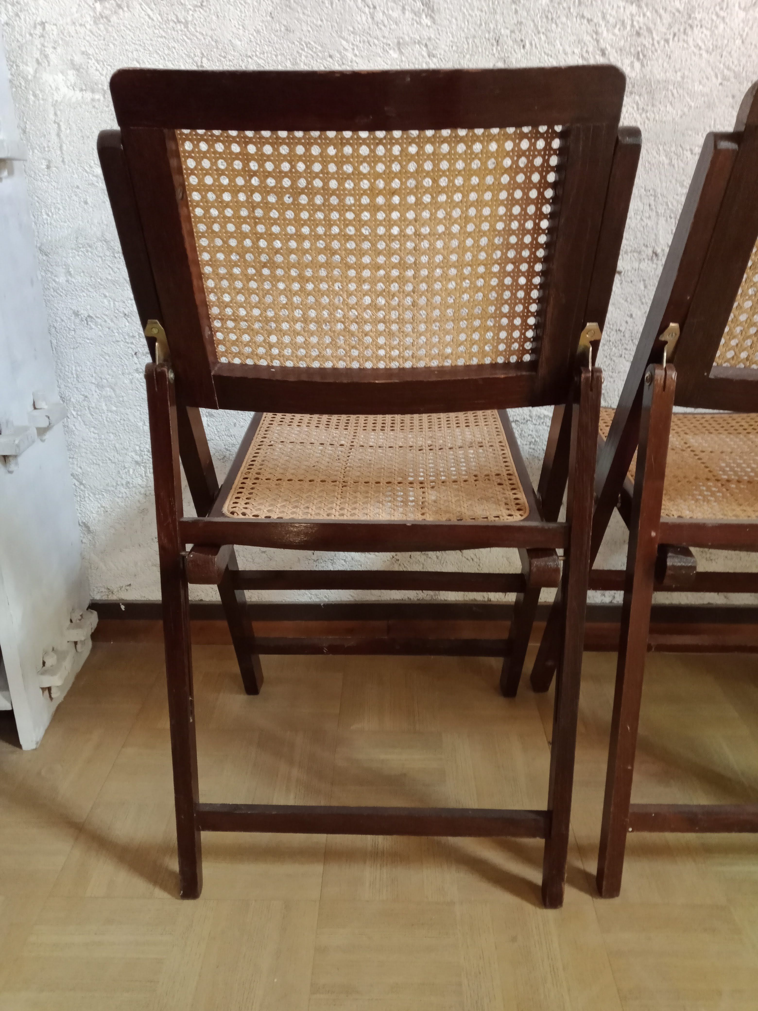 70s folding chairs canning chairs set of four