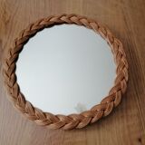Wicker mirror braid vintage wall