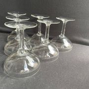 6 engraved crystal champagne glasses – Art Deco