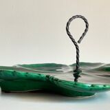 Vintage Glazed Ceramic Barbotine Dish
