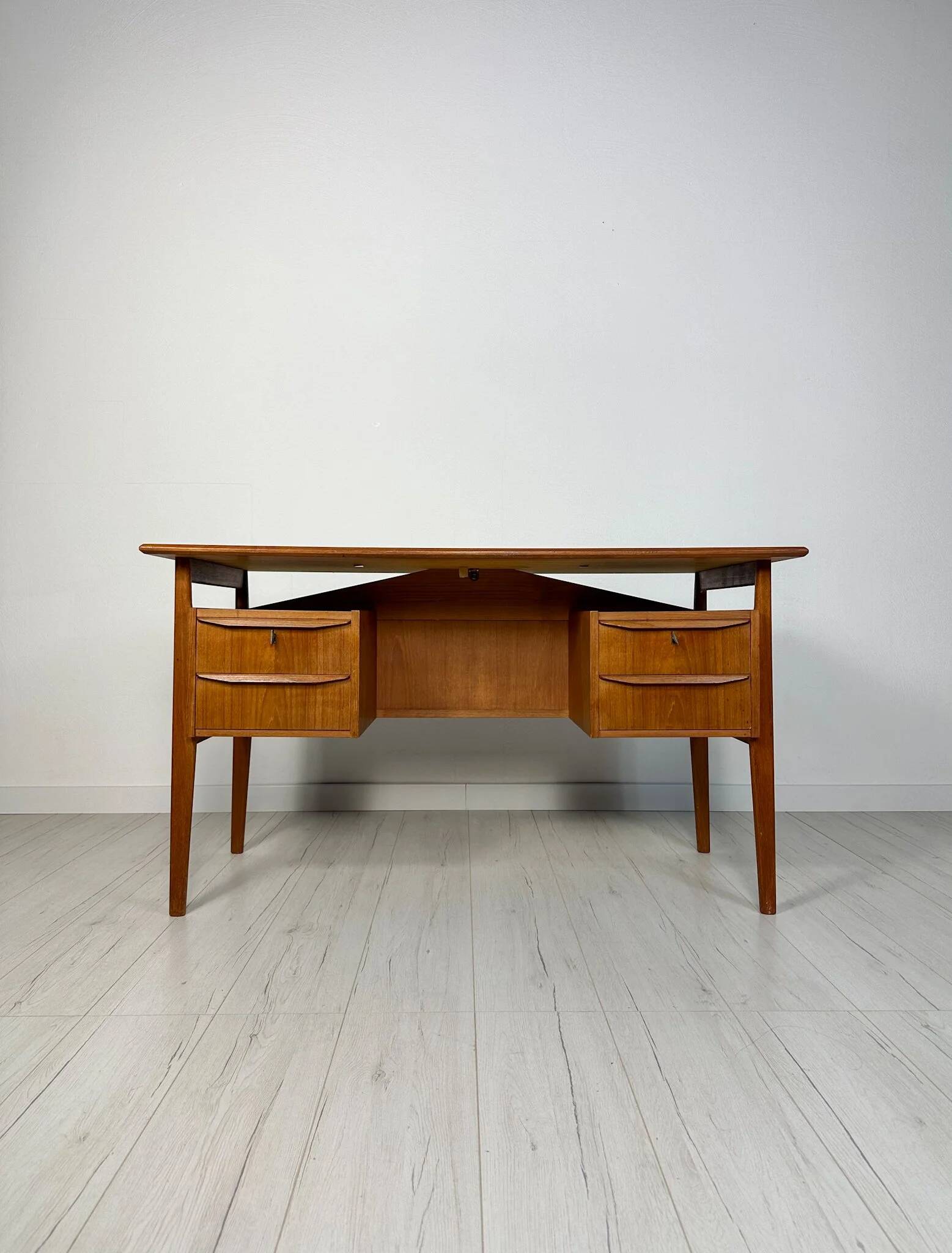 1960s Vintage Mid-Century Danish Teak Writing Desk