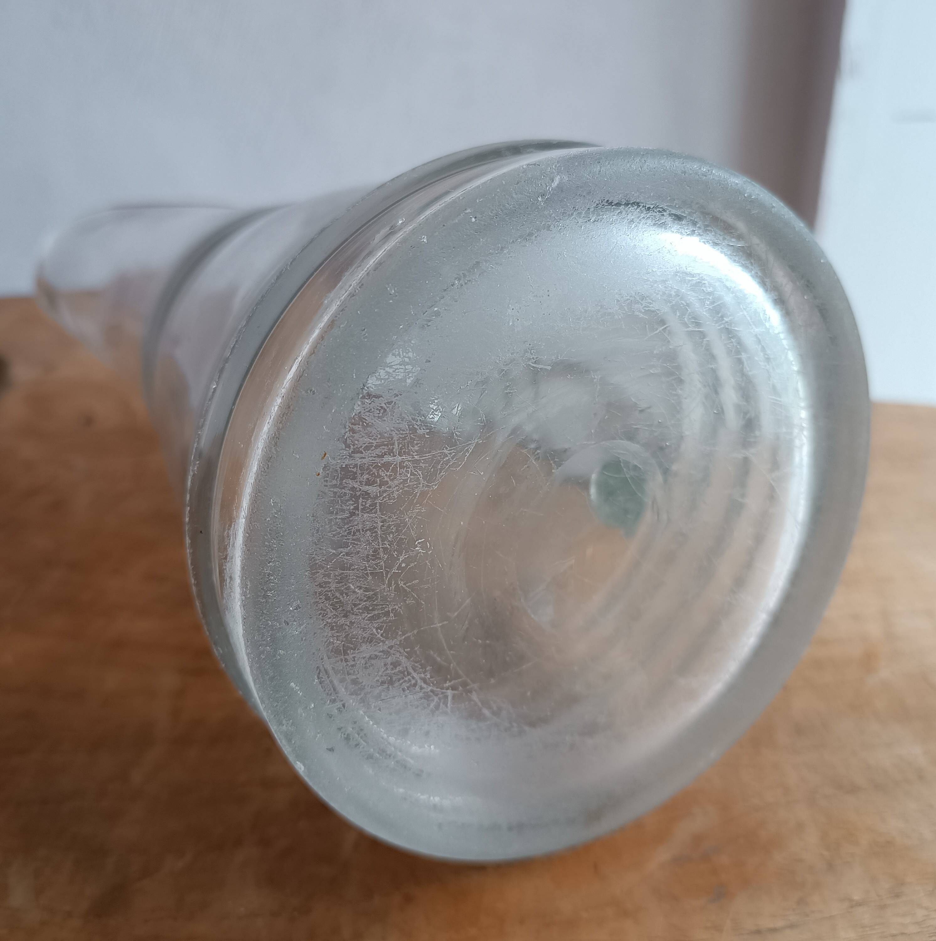 Large Normandy cider pitcher in blown glass, 19th century