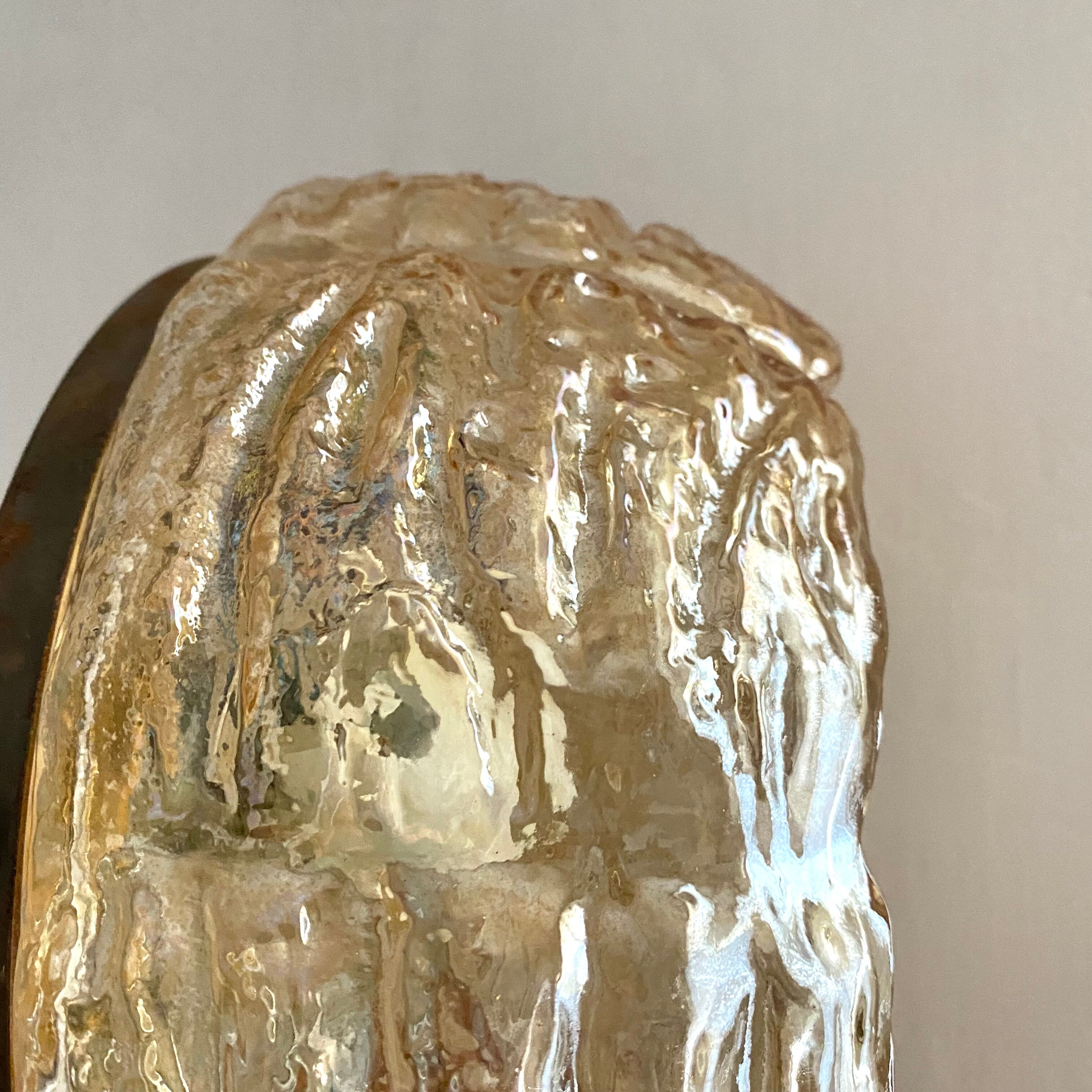 Vintage amber glass ceiling lamp