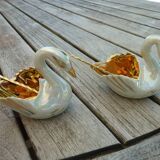 Limoges porcelain salters swan shape