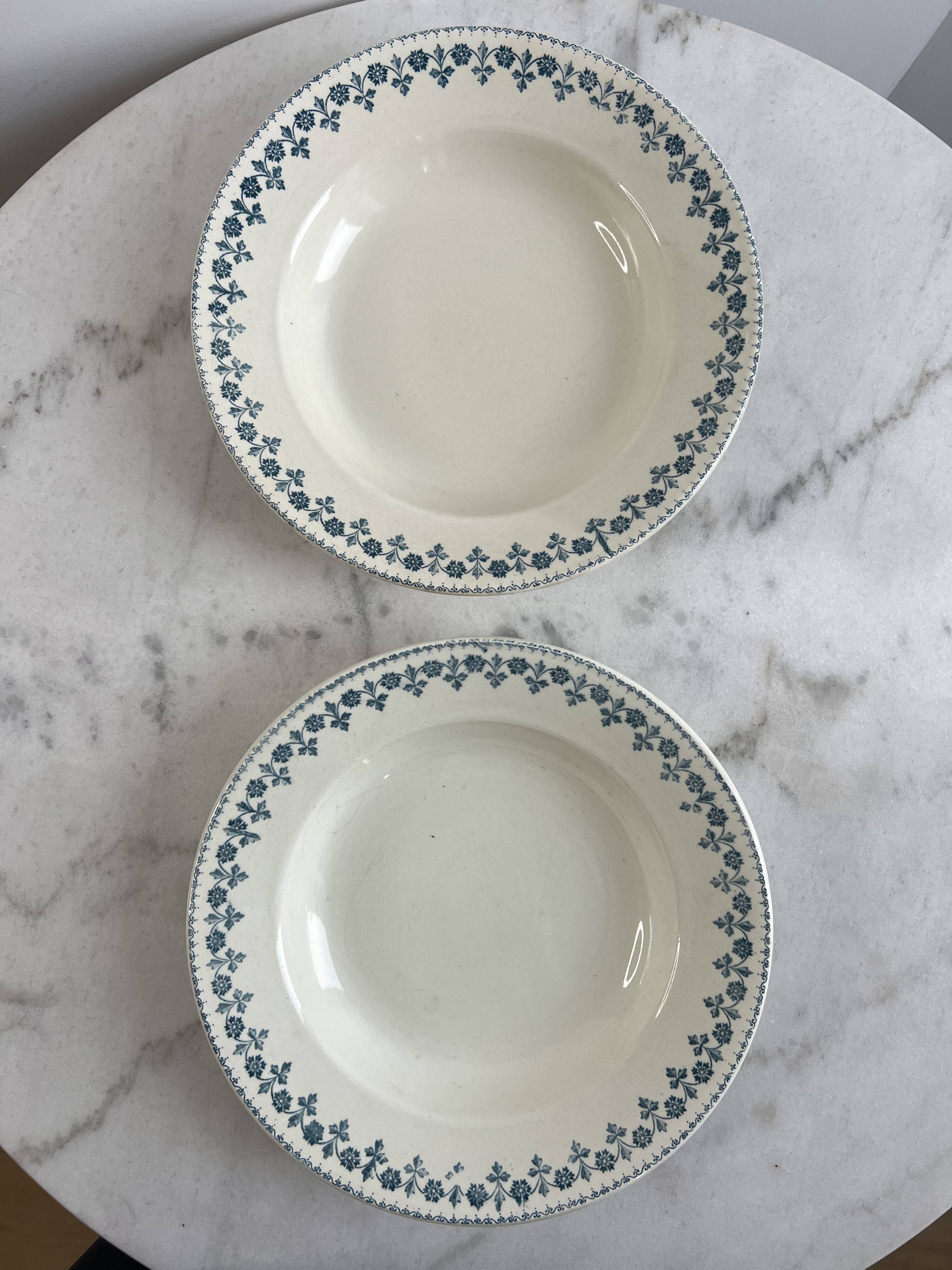 Set of 2 deep plates, ironstone LG Barreau.