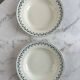 Set of 2 deep plates, ironstone LG Barreau.