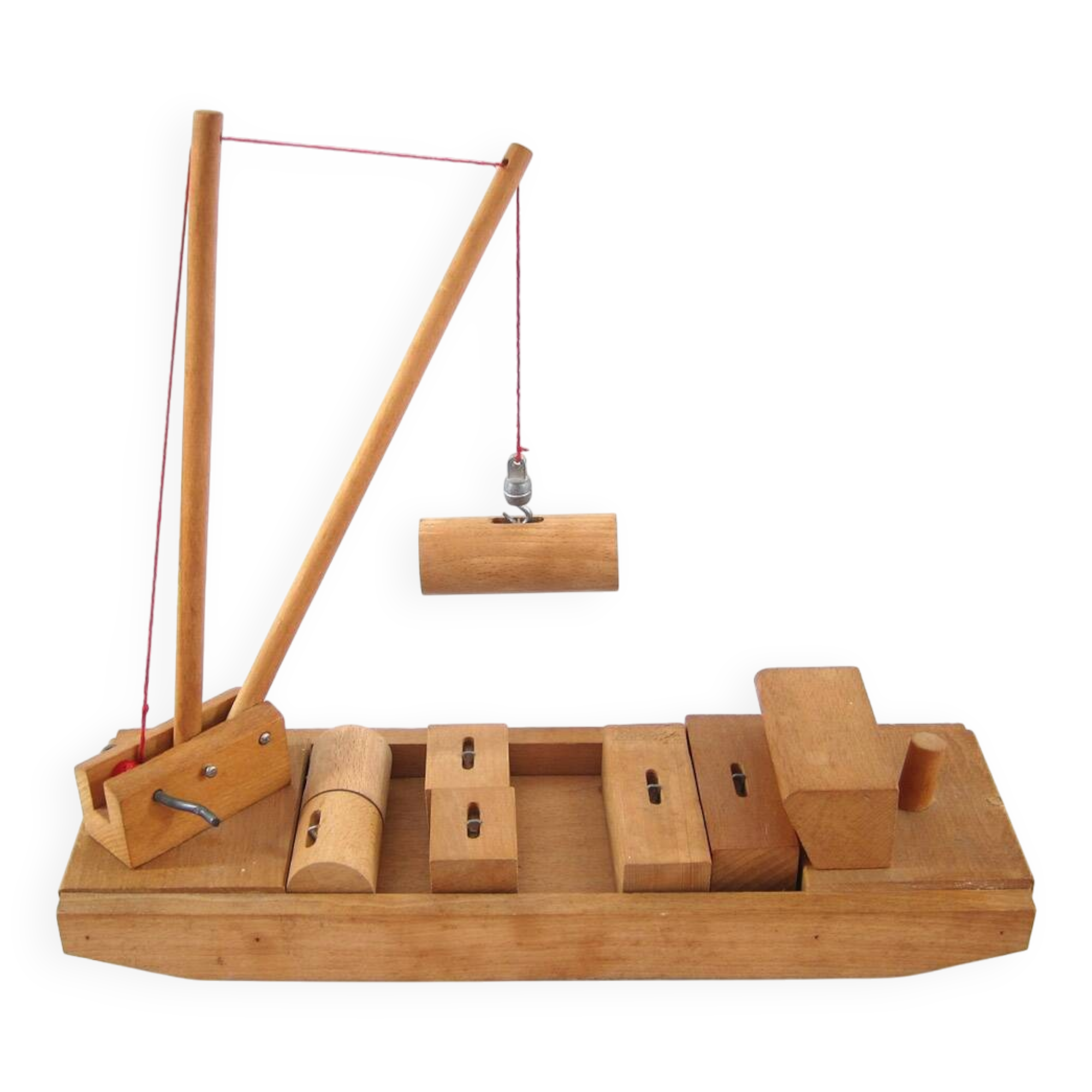 Vintage 60s wooden toy boat by "Sliedrecht"