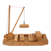 Vintage 60s wooden toy boat by "Sliedrecht"