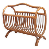 1960s rattan magazine rack