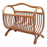 1960s rattan magazine rack