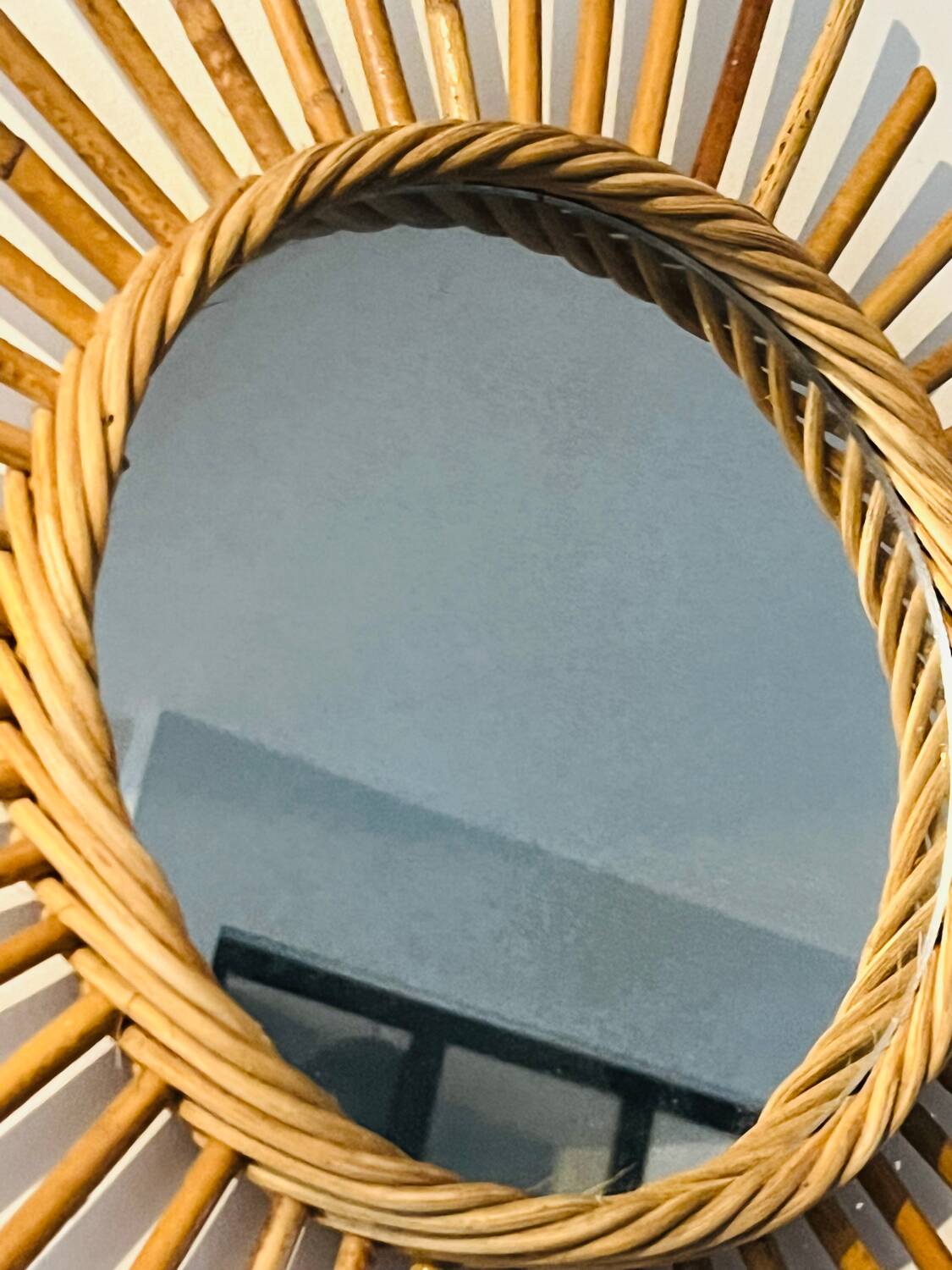 Authentic rattan sun mirror 50.60